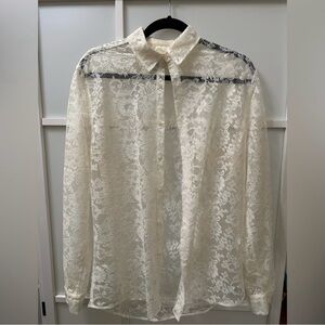 Zara lace button down shirt